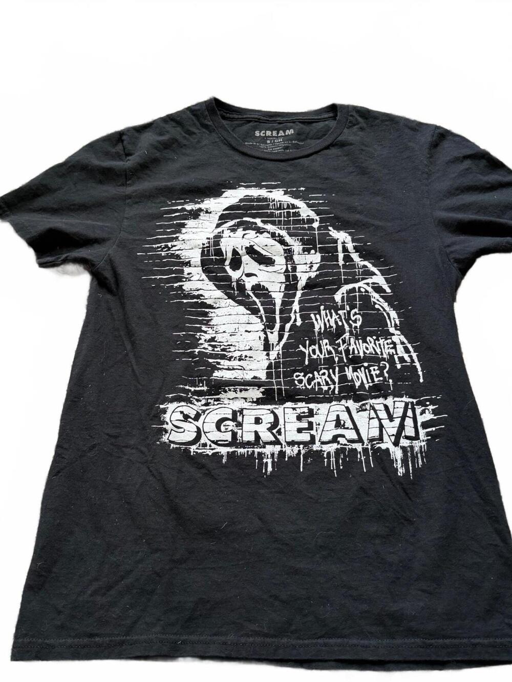 Scream Ghostface Black Horror Graphic T-Shirt Size Small